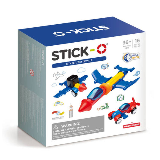Stick-O City Set 16pc Magnetic Playset