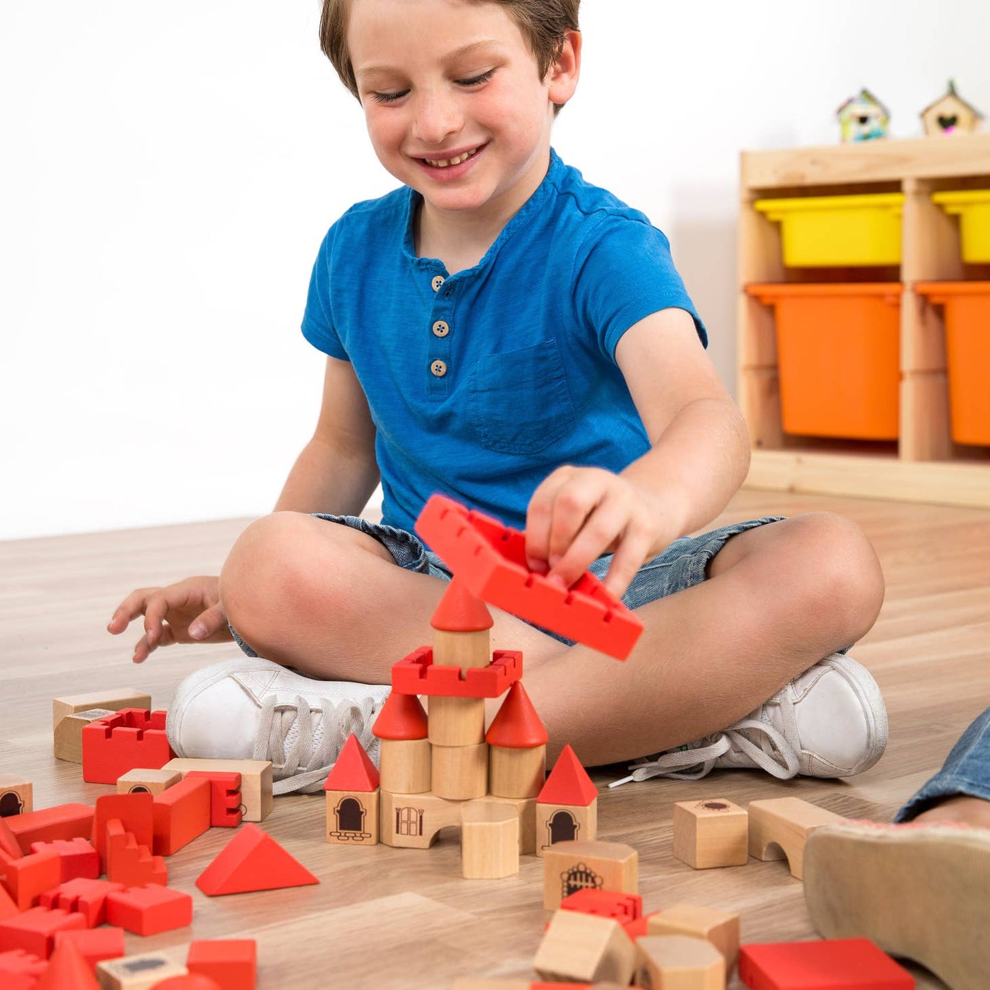 Stacking Castle Wooden Blocks - 100 Pieces