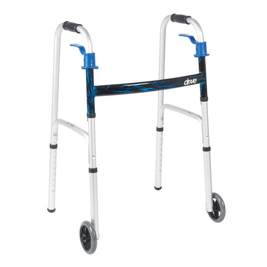 Deluxe Trigger Release Folding Walker with 5" Wheels - YOUTH