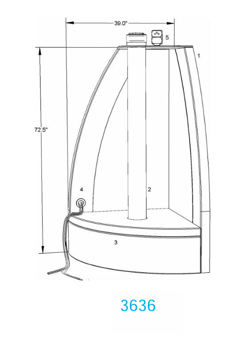 Dakota 3636 Sensory Package Corner Bubble Tube Unit with Fiber Optics