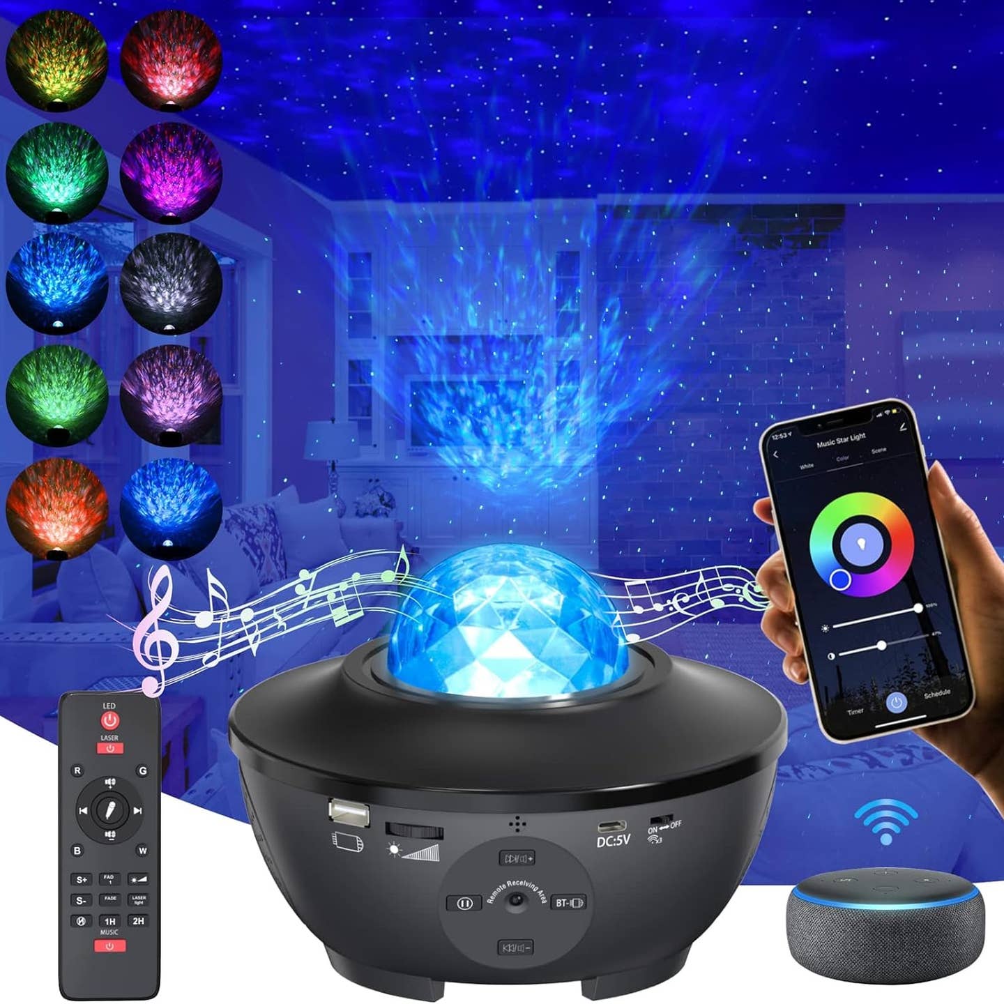 Stary Projector Light with Bluetooth Speaker