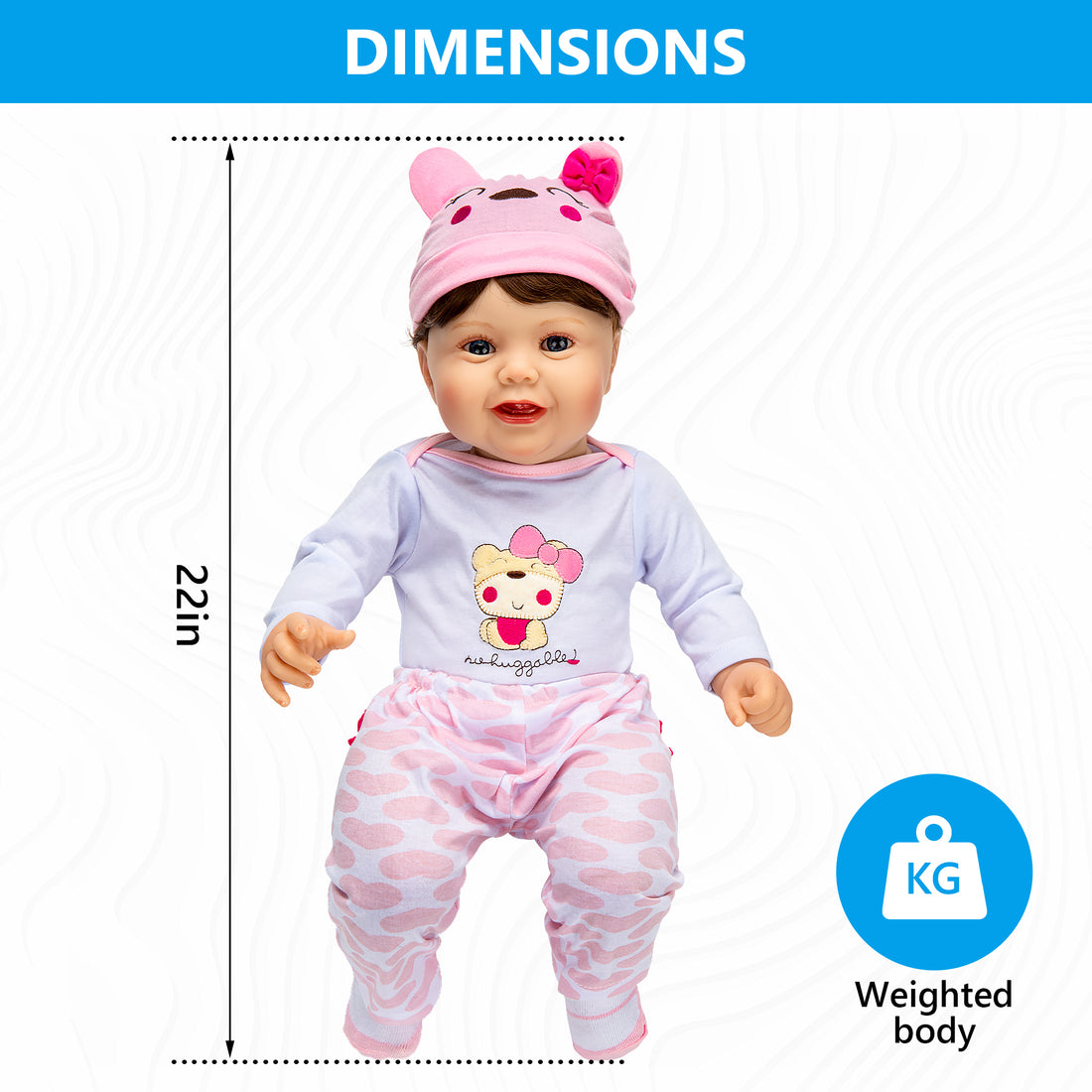 22 inch - Lifelike Reborn Baby Doll for Seniors with Dementia