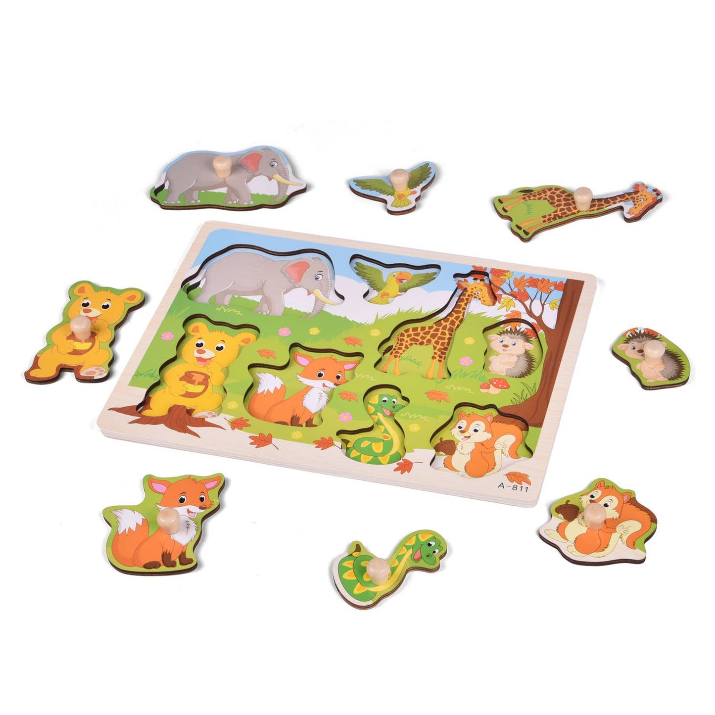 5 Pack of Wooden Peg Puzzles
