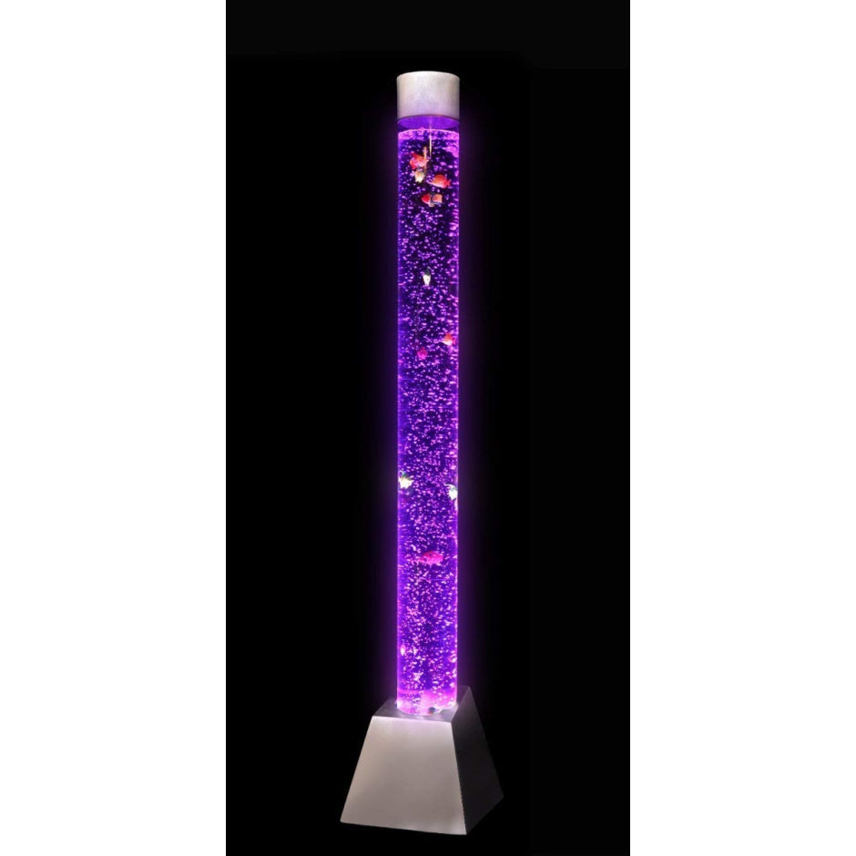 Interactive 6 Ft Sensory Aquarium Bubble Tube with Stainless Steel Safety Base