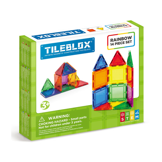 Tileblox Rainbow Magnetic Tiles (14 Piece Set)