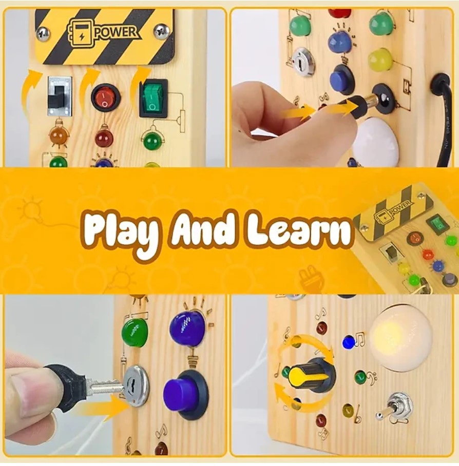 Montessori Light Up Switch Busyboard