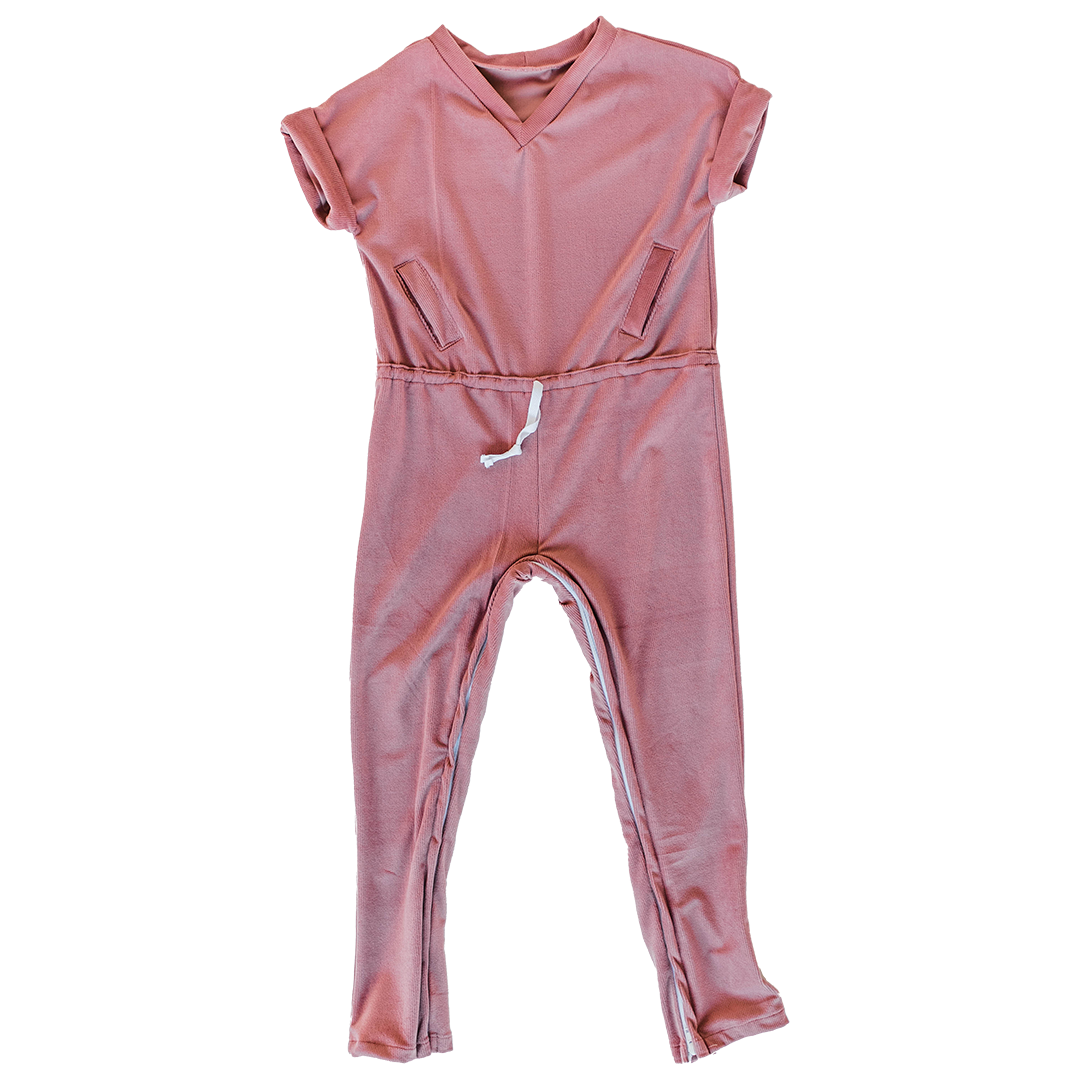 Adaptive Knit Corduroy Pants Romper