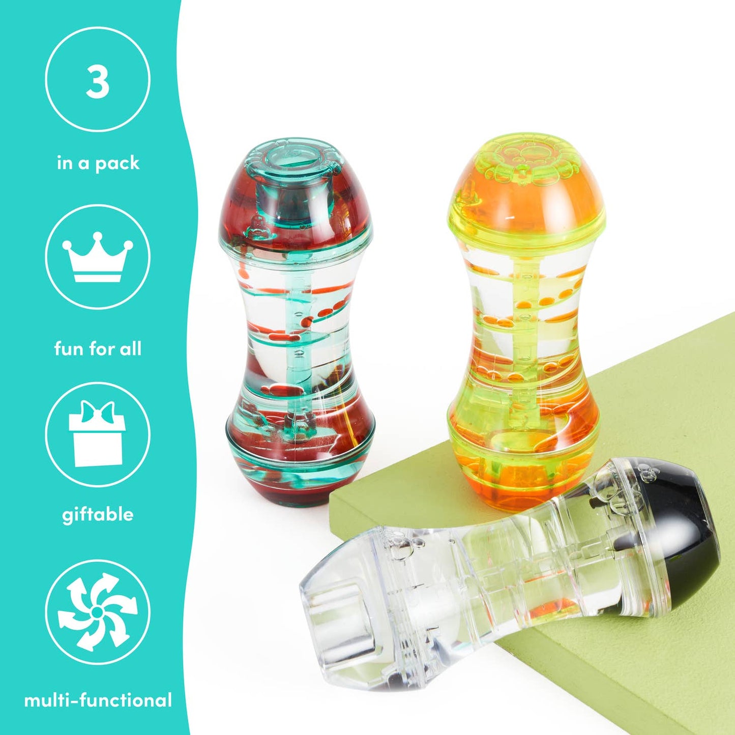 Pack of 3 Liquid Spiral Motion Timers