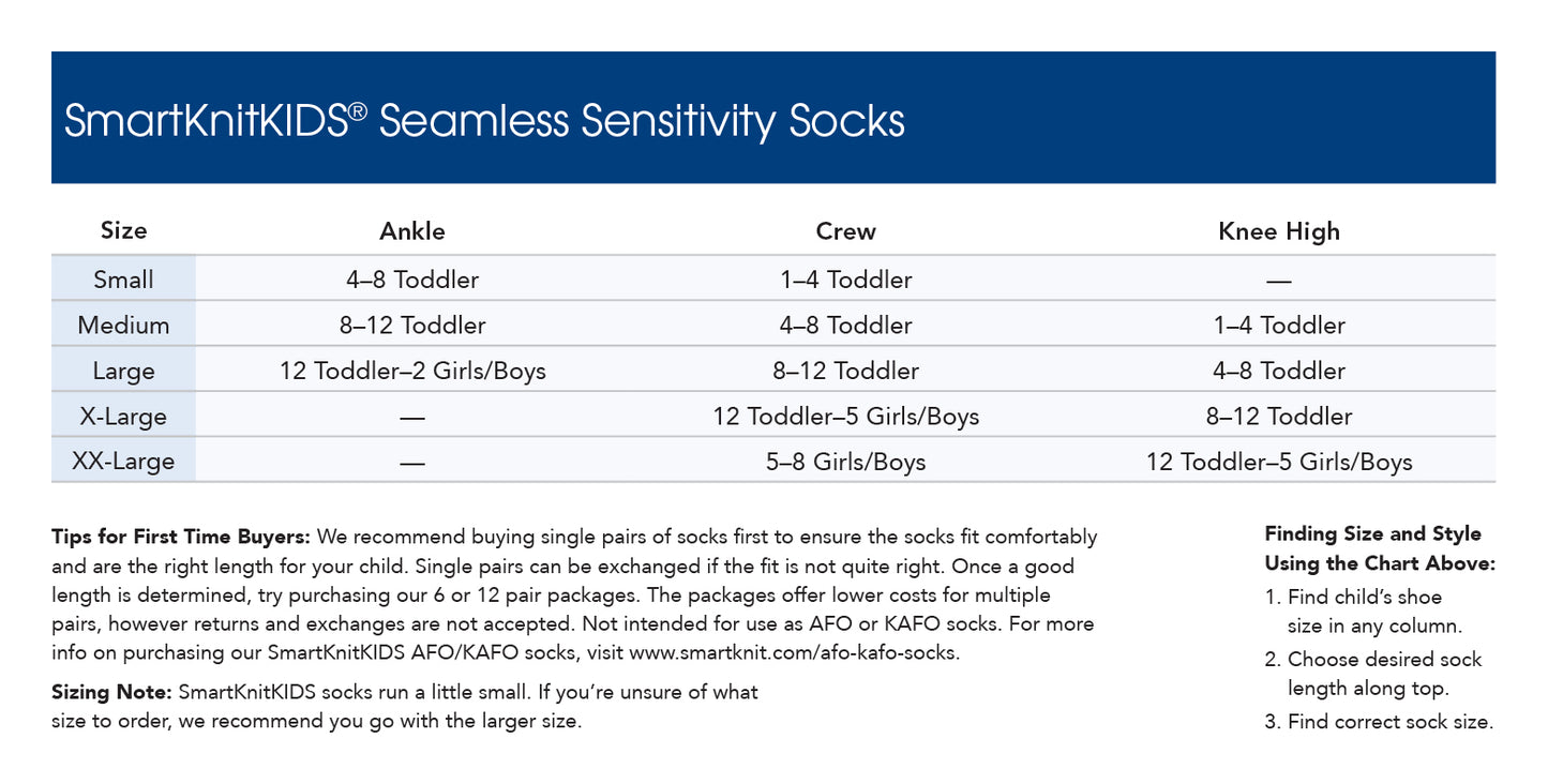 SmartKnitKIDS Seamless Sensitivity Socks for Children