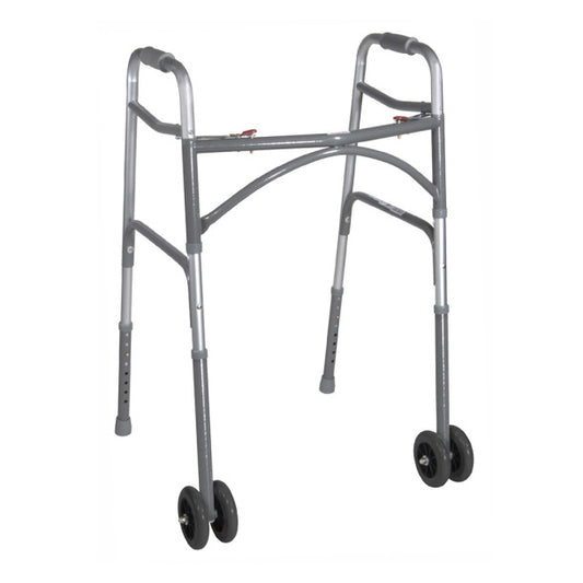 Bariatric Aluminum Folding Walker with Walker Wheels