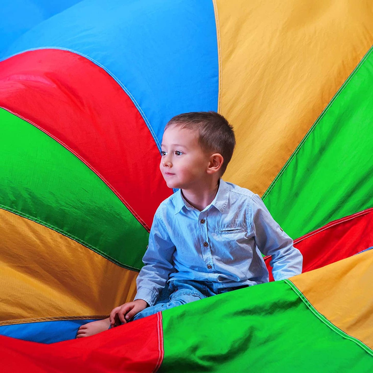 12ft Parachute Play Tent Kids Game with 12 Handles