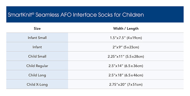 SmartKnit Seamless AFO Interface Socks for Children