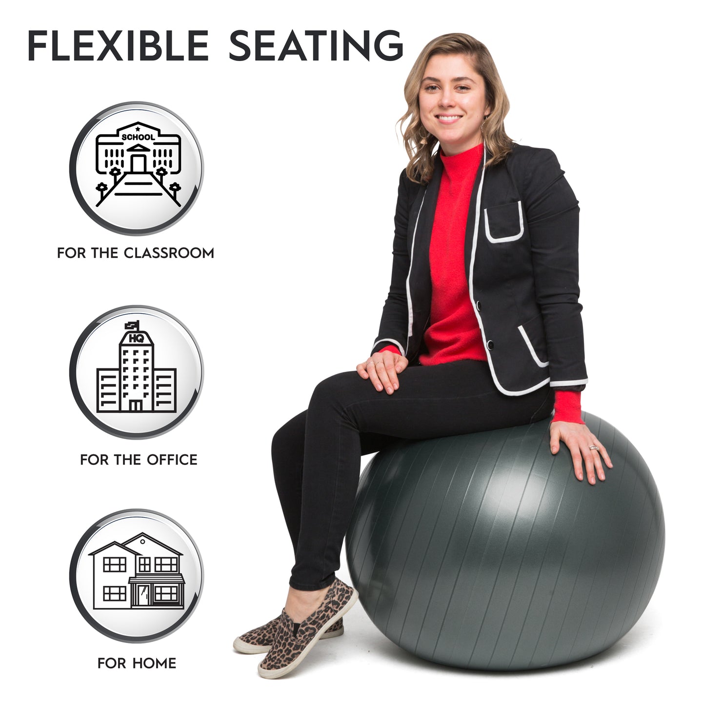 Balance Balls No-Roll Weighted - Dark Gray 65 cm