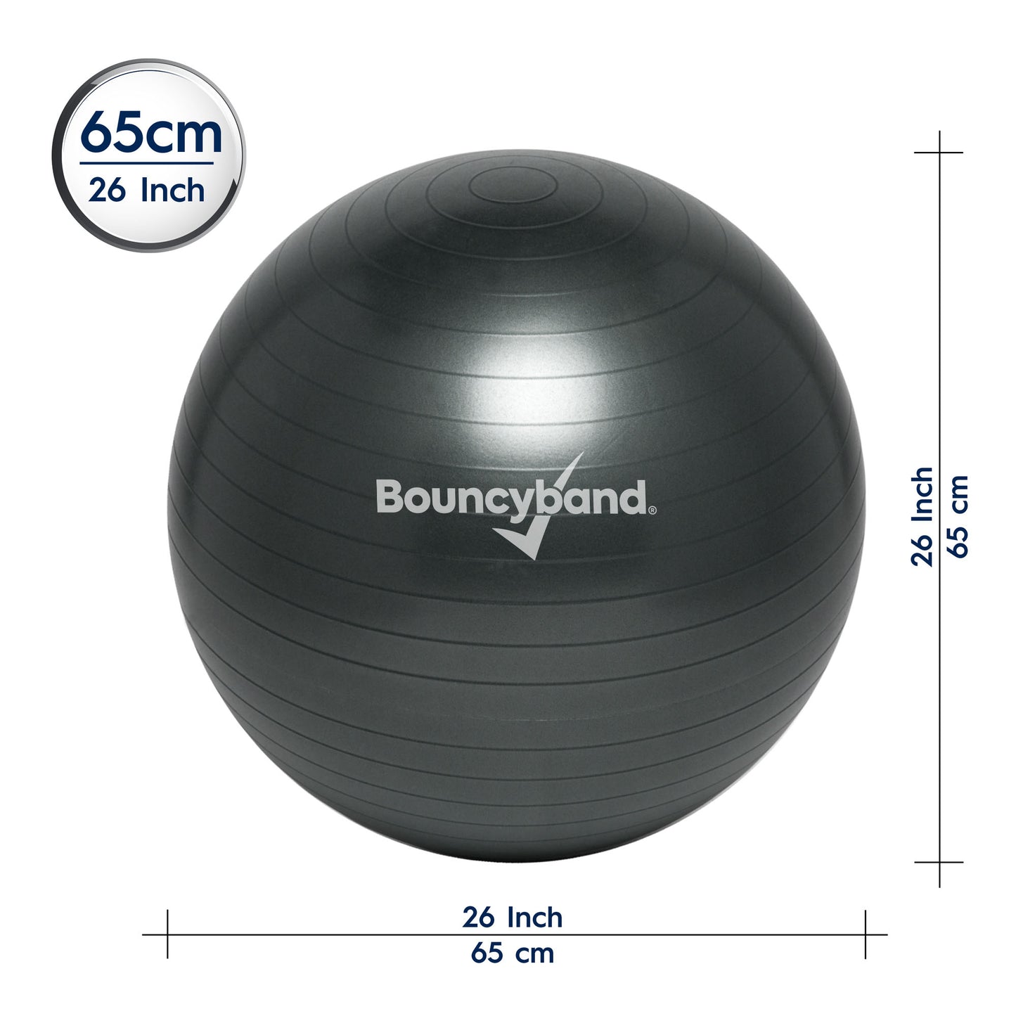 Balance Balls No-Roll Weighted - Dark Gray 65 cm