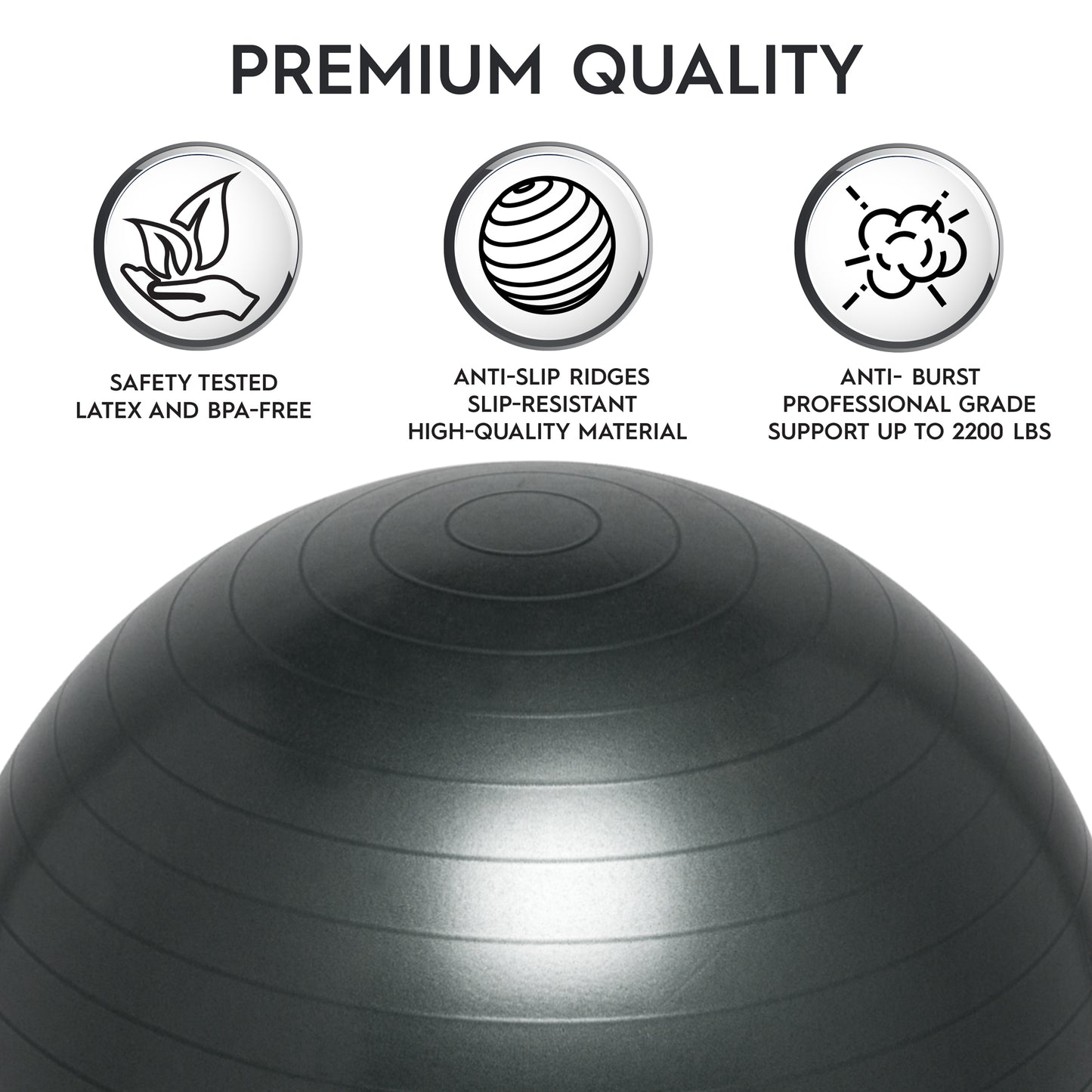 Balance Balls No-Roll Weighted - Dark Gray 65 cm