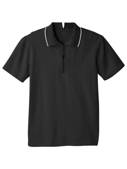 Men's Open Back Polo Shirt with Zip