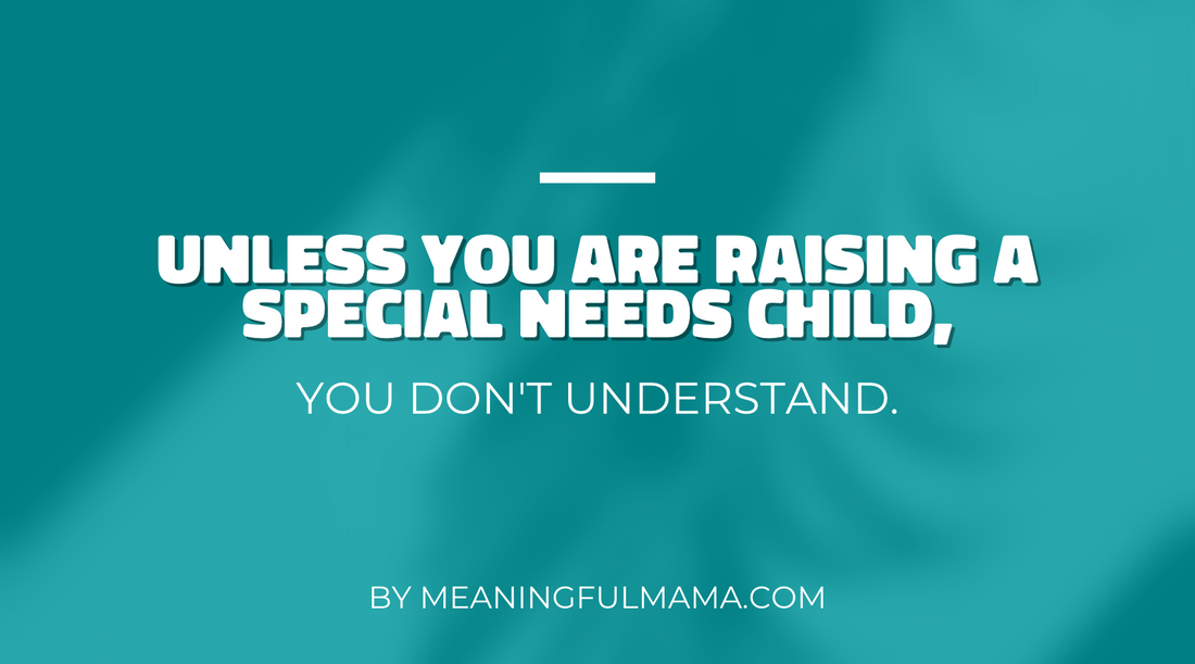 Unless you are raising a special needs child, you don’t understand.