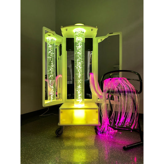 Tall Mirrored Bubble Tube Rover with Sensory Vision Projector