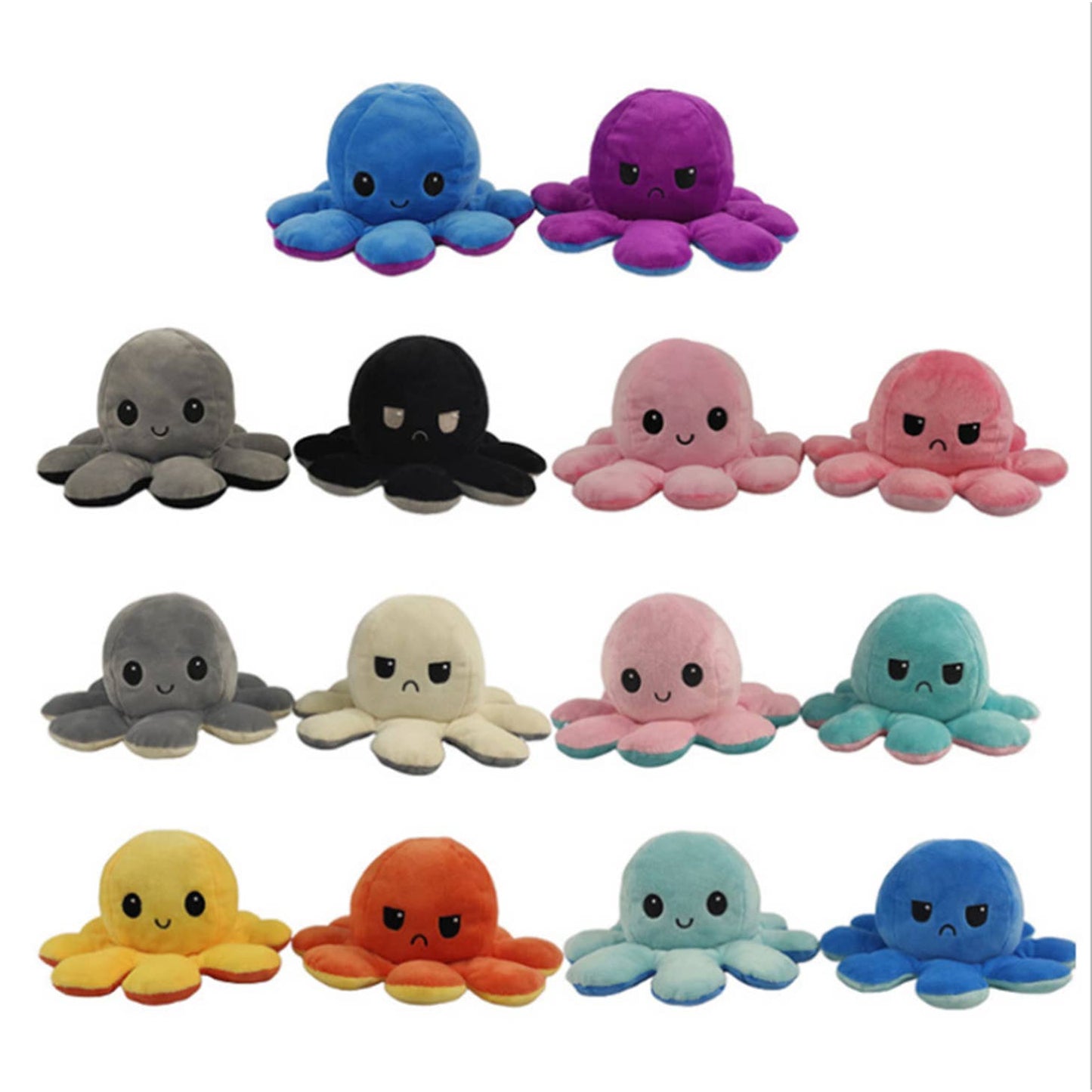 Reversible Mood Octopus Soft Plush Toy