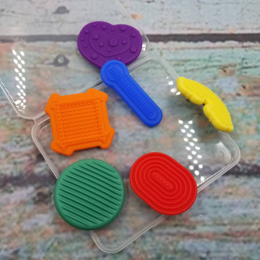 Textured Sensory Shape Silicone Stones (6 Pack)