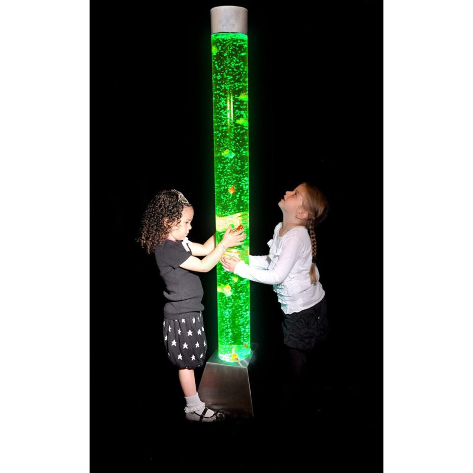 Interactive 6 Ft Sensory Aquarium Bubble Tube with Stainless Steel Safety Base