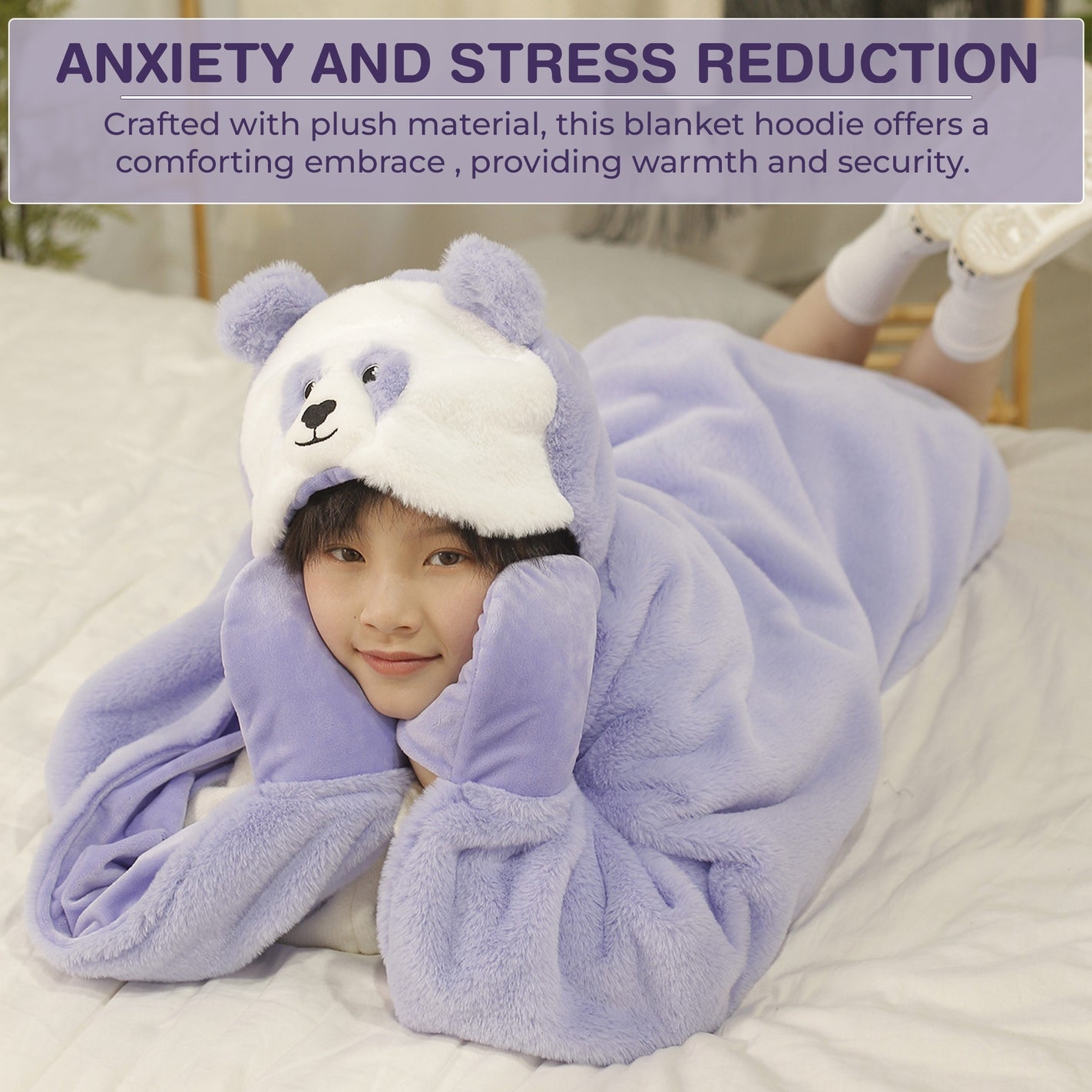 Weighted Plush Hooded Blanket