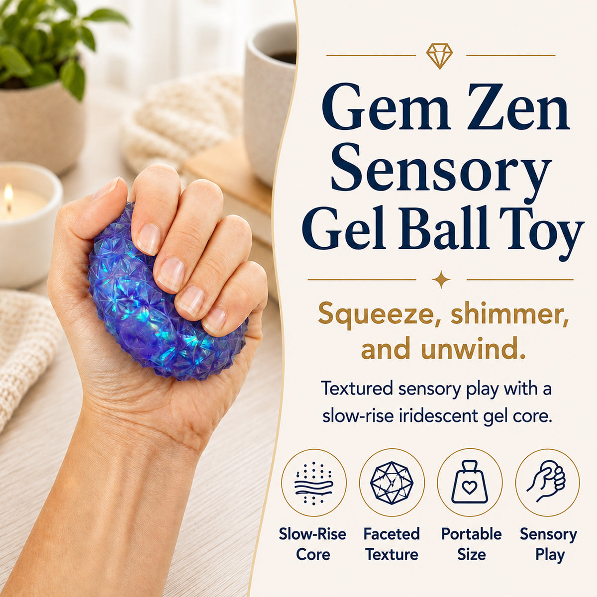 Gem Zen Sensory Gel Ball Toy