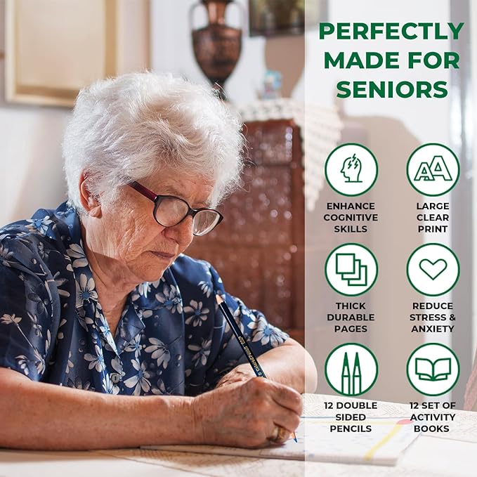 Large Print Activity Book Set for Seniors