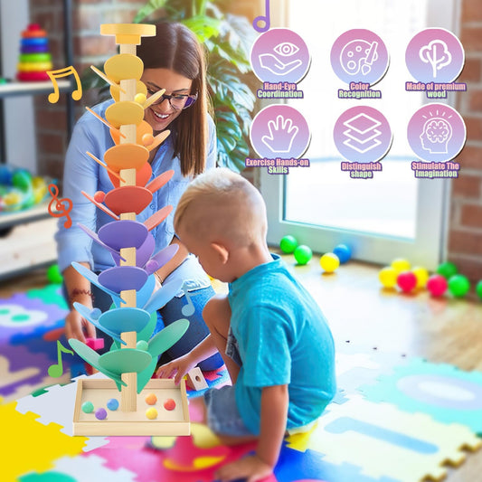 Montessori Wooden Marble Run Music Tree