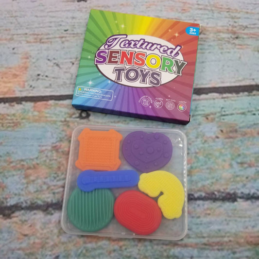 Textured Sensory Shape Silicone Stones (6 Pack)