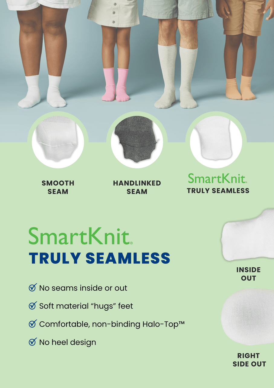 SmartKnit Seamless AFO Interface Socks for Children - 3 pack