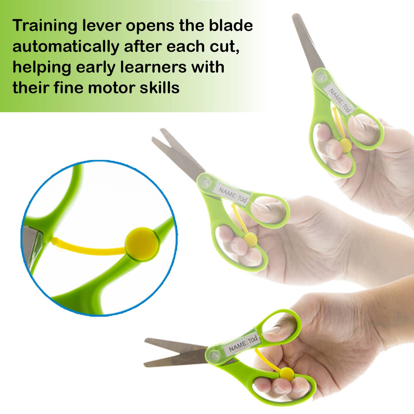 School Scissors with Training Lever (5" Blunt Tip)