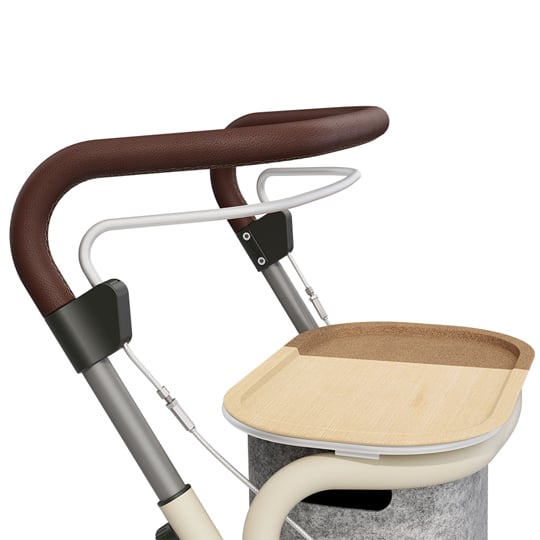 ByAcre Scandinavian Butler with Tray and Backrest - Oyster White