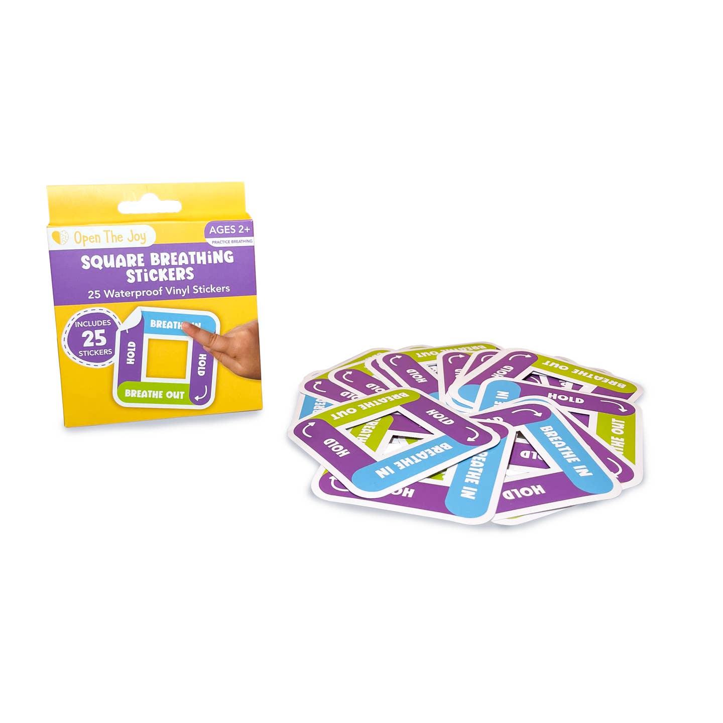Emotions Square Breathing Sticker - Class Pack ( 25 Pack)