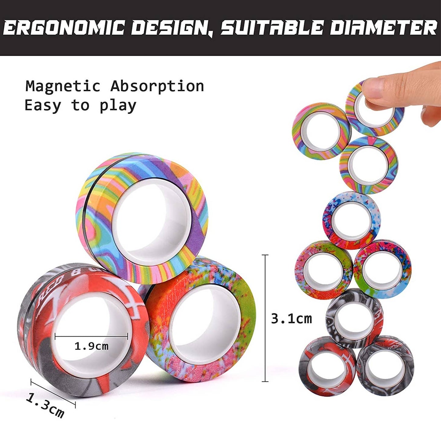 Magnetic Finger Fidget Rings