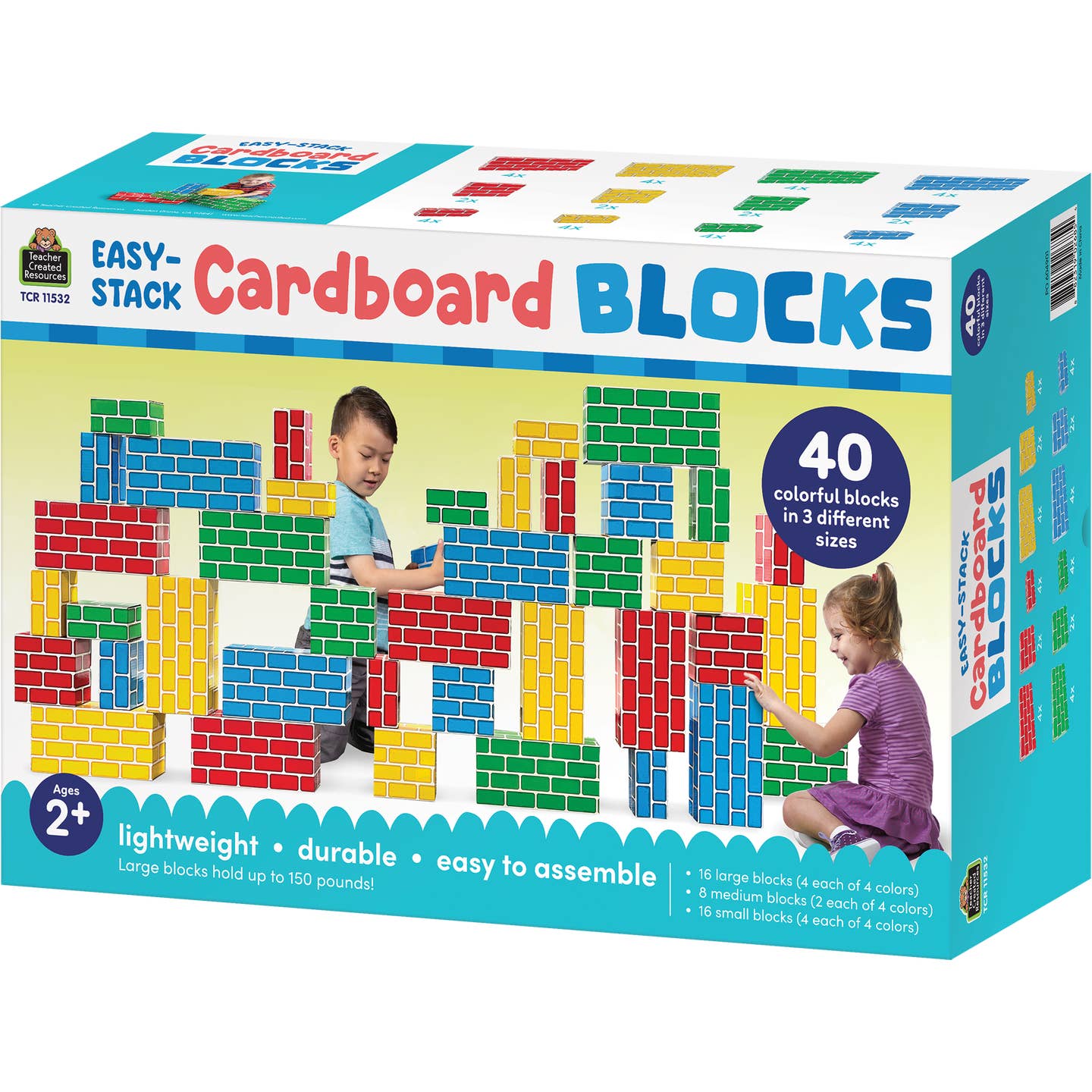 Easy-Stack Cardboard Blocks (40 piece set)