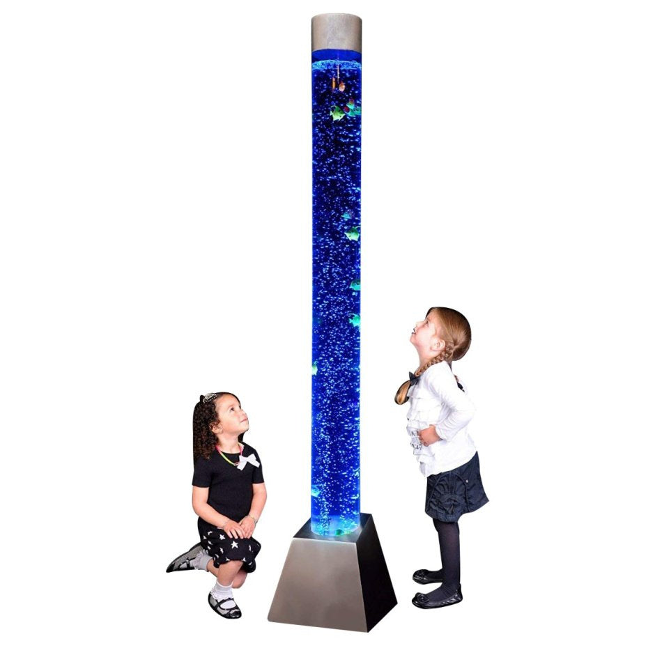 Interactive 6 Ft Sensory Aquarium Bubble Tube with Stainless Steel Safety Base