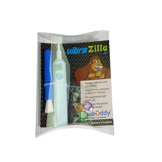 Chu Buddy VibraZilla Sensory Vibration Handle with Textured Blue Zilla Jr Chew