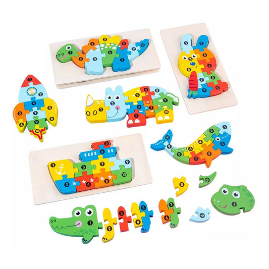 Animal and Vehicle Wooden Puzzles