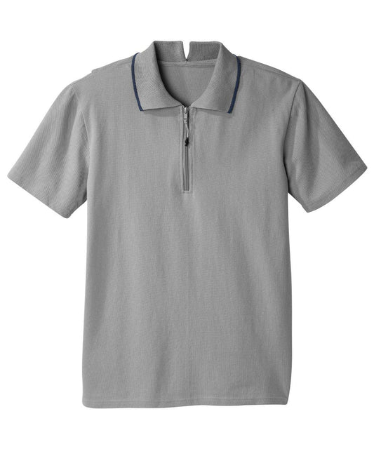 Men's Open Back Polo Shirt with Zip